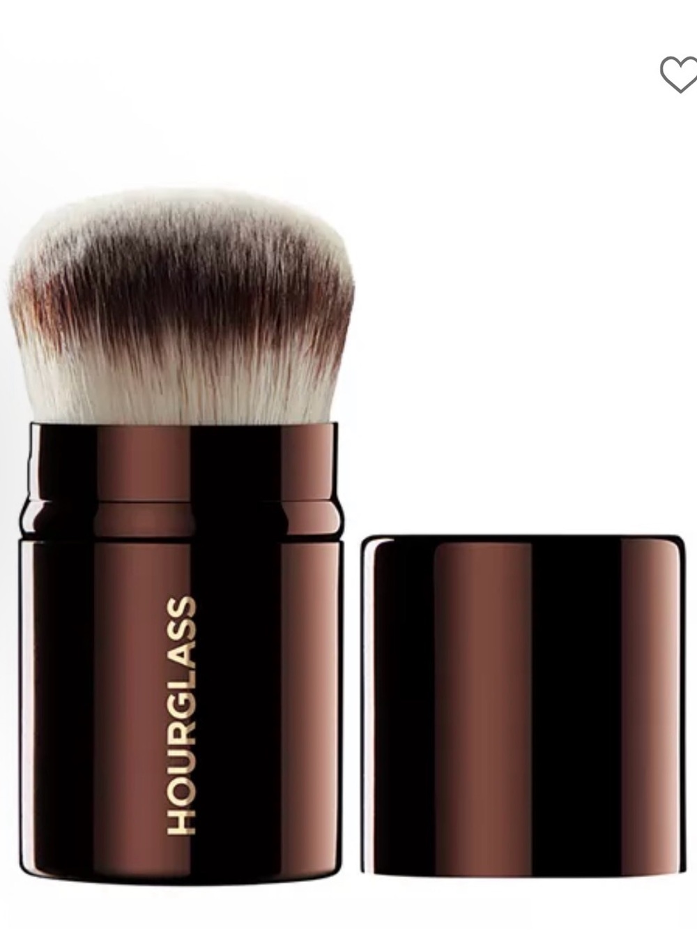 Hourglass Retractable Kabuki Brush - Brown and White Bristles